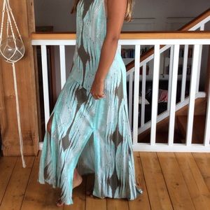 Long dress open back knee slits